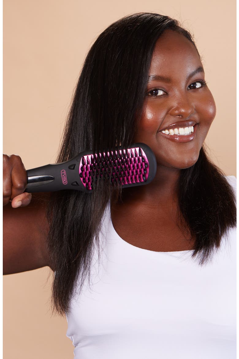 iONIC Hair Straightener Brush, Alternate, color, BLACK