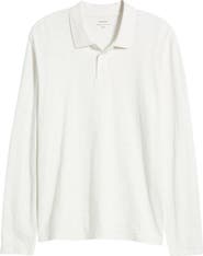 Vince Slub Cotton Long Sleeve Polo