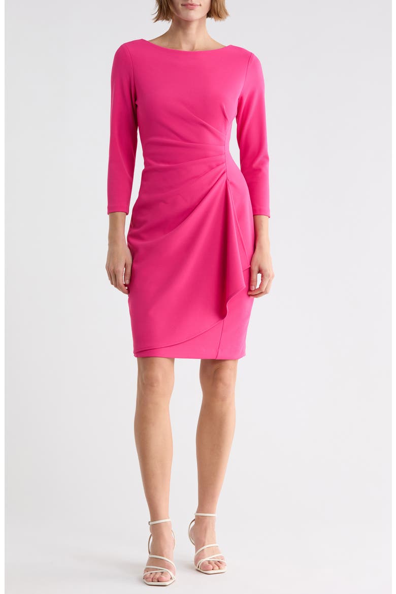 Ruched Body-Con Dress, Main, color, HOT PINK