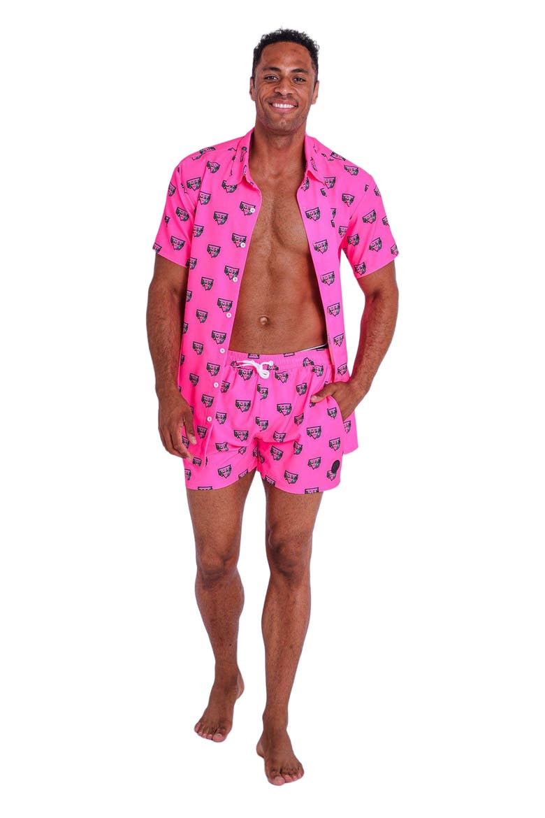 Baewatch Men's Short Sleeve Shirt, Main, color, Pink