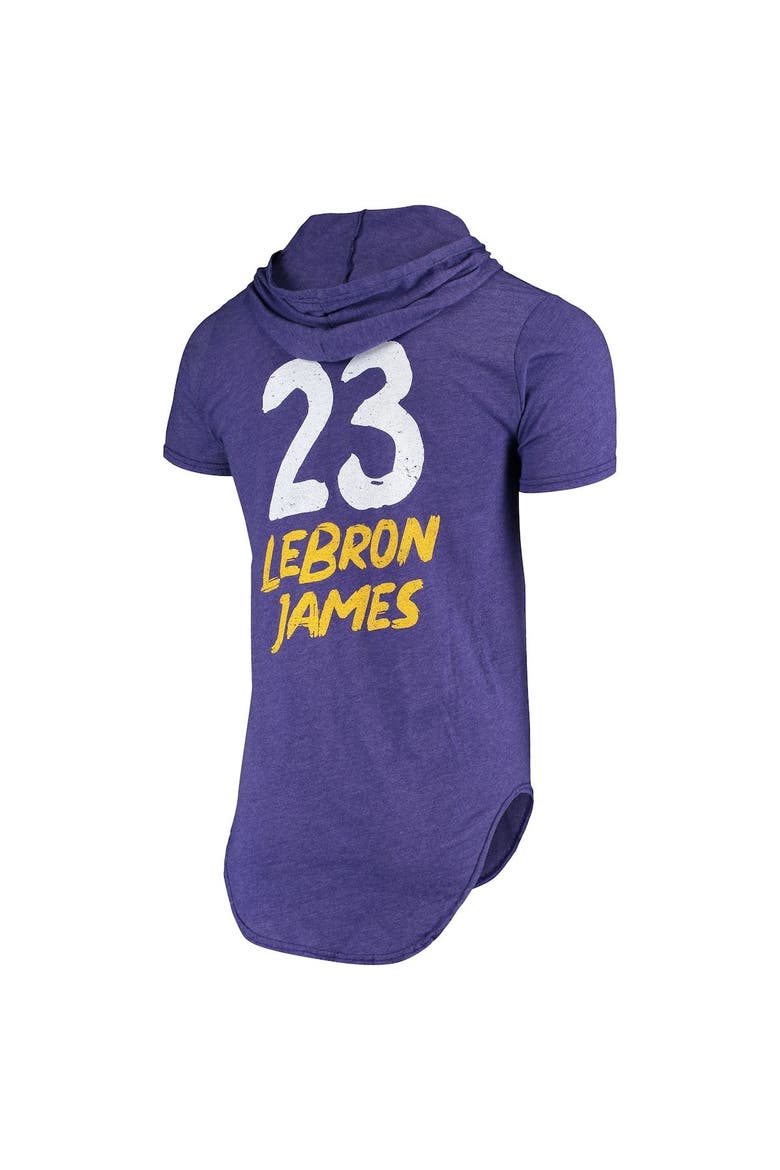 Men's Fanatics Branded LeBron James Heathered Purple Los Angeles Lakers Hoodie Tri-Blend T-Shirt, Alternate, color, Purple
