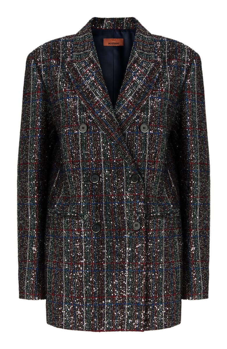 Missoni Double-breasted Blazer With Check Pattern, Alternate, color, Multicoloured