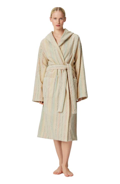 Harmony Chevron Cotton Terry Bathrobe