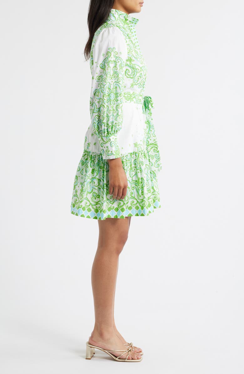Lilly Pulitzer<sup>®</sup> Drena Tiered Long Sleeve Cotton Shirtdress, Alternate, color, Resort White Sol Mates