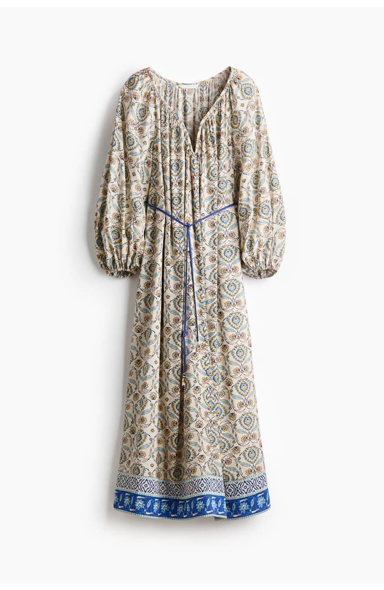 H&M Oversized Tunic Dress, Main, color, Light Beige/Patterned