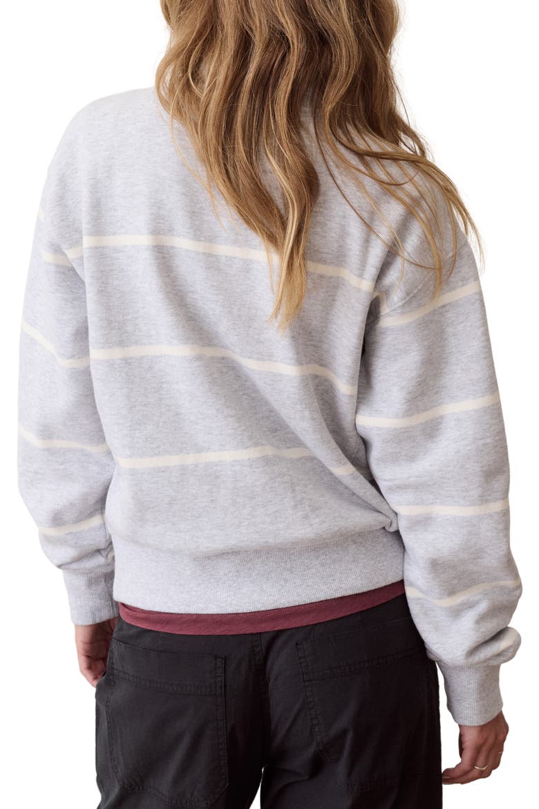 Cloud 9 Fleece Half Zip Pullover, Alternate, color, HEATHER GREY AND CREAM STRIPE