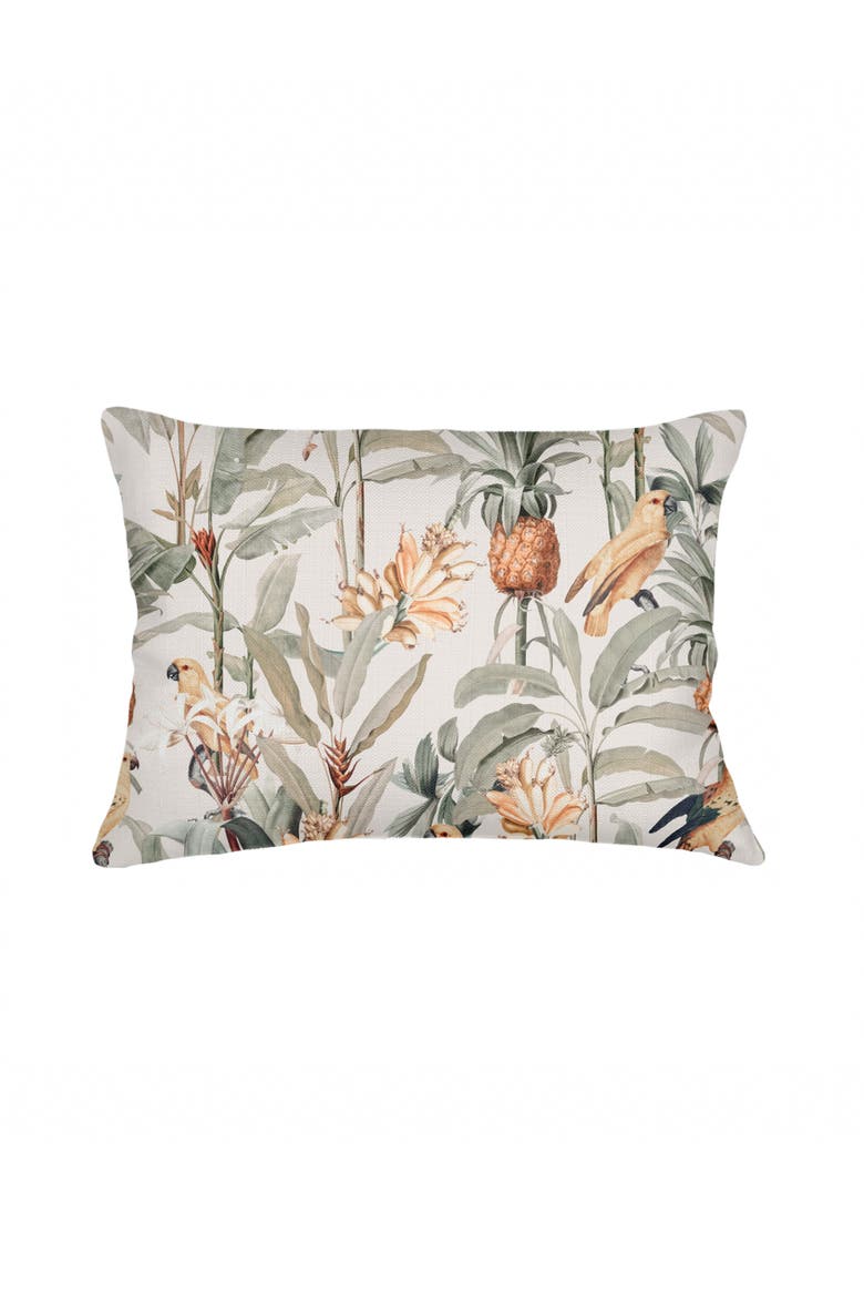 Pineapple Grove Linen Pillow with Down Insert, Alternate, color, Green