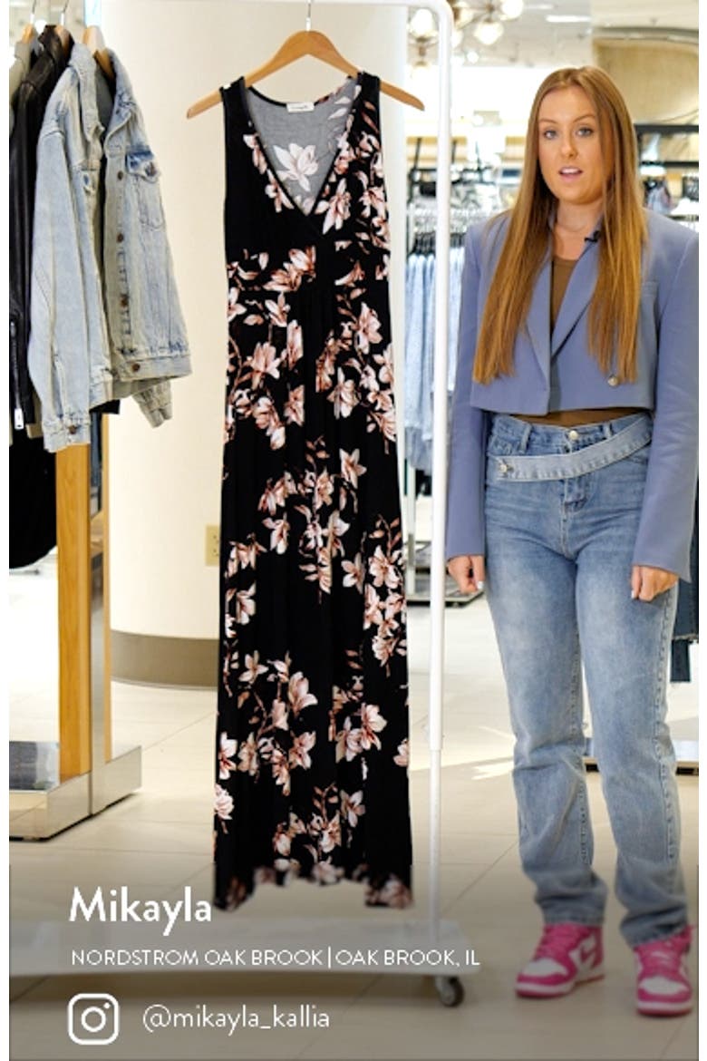 Empire Waist Jersey Maxi Dress video