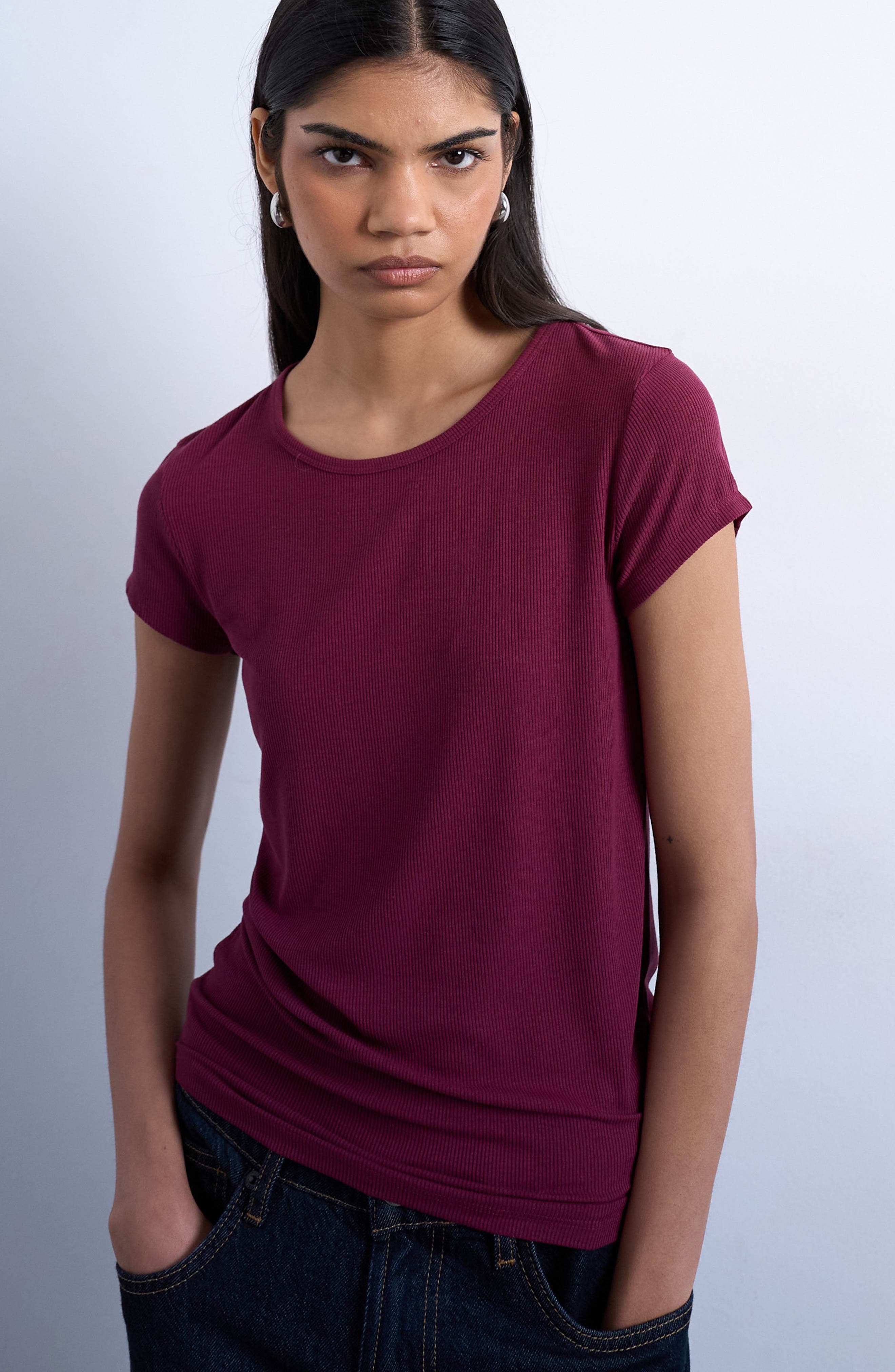 Fitted Rib T-Shirt - image 5