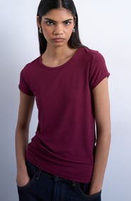 Topshop Fitted Rib T-Shirt
