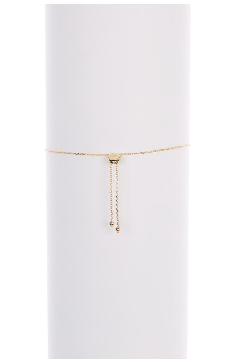 CANDELA JEWELRY 10K Yellow Gold CZ 'Believe' Disc Adjustable Bracelet, Alternate, color, 