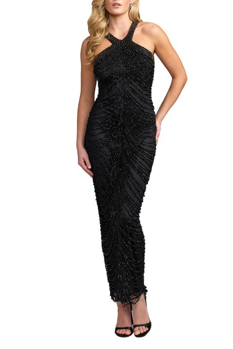 Halter Neck Embellished Maxi Dress
