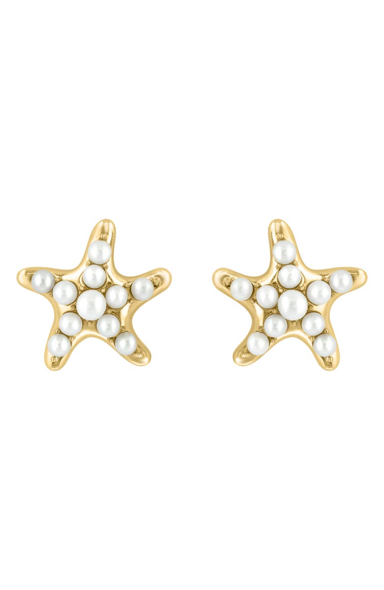 EFFY 14K Yellow Gold & 2.5-3mm Cultured Pearl Starfish Stud Earrings, Alternate, color, 