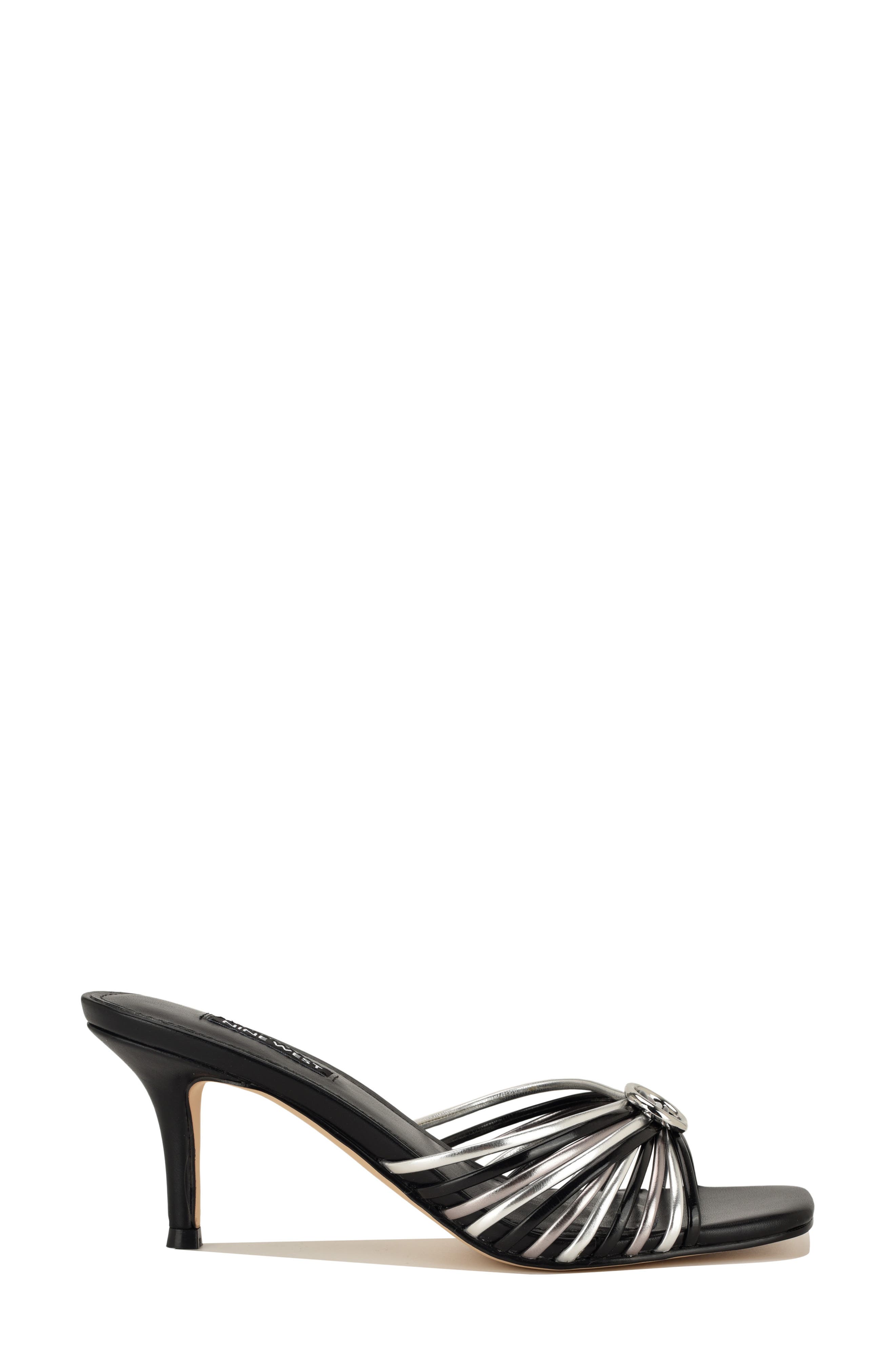 Nine West Dumel Sandal, Alternate, color, Black/ Silver/ Pewter
