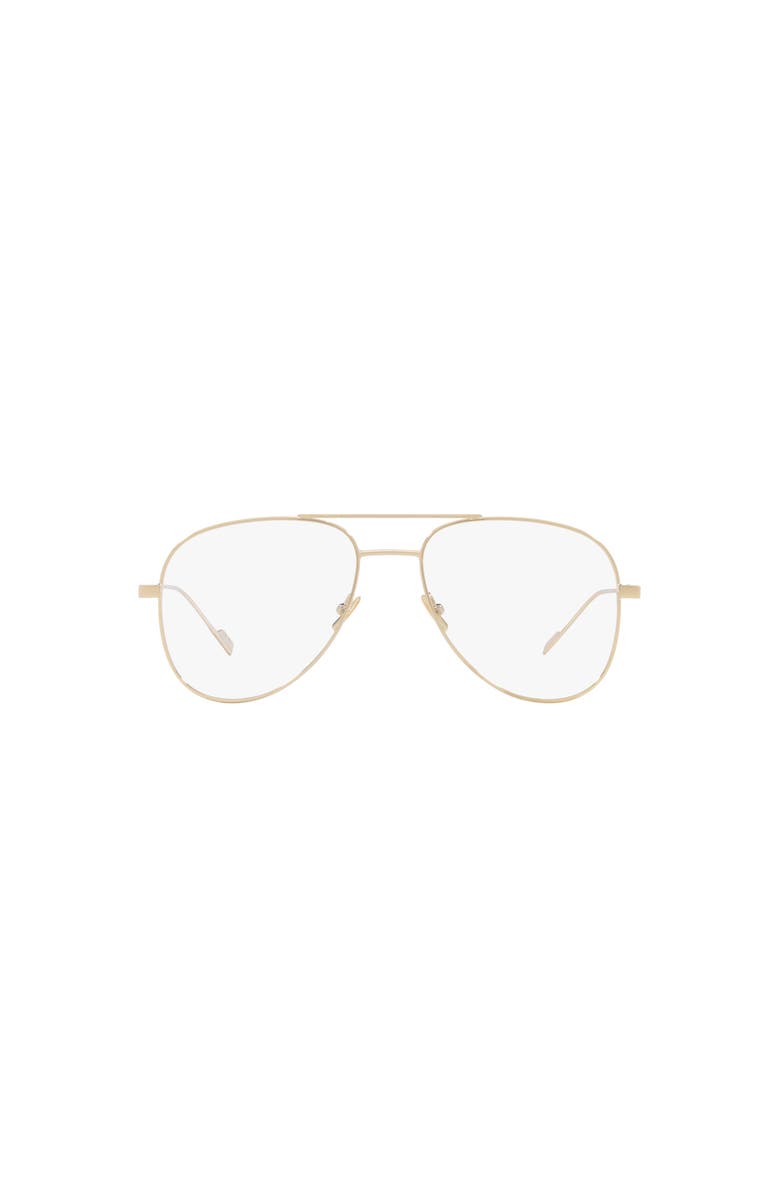 Saint Laurent 55mm Pilot optical glasses, Alternate, color, Gold