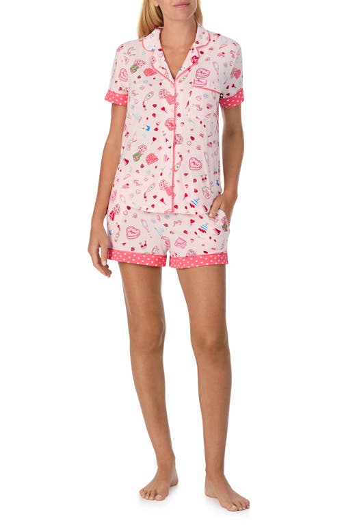 Kate Spade New York Print Short Pajamas In Pink