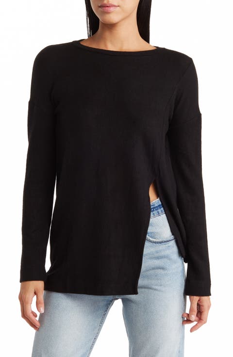 Long Sleeve Asymmetric Hem Top