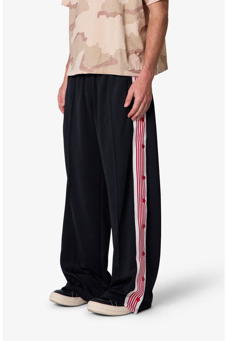 Side Snap Striped Track Pants, Alternate, color, BLACK