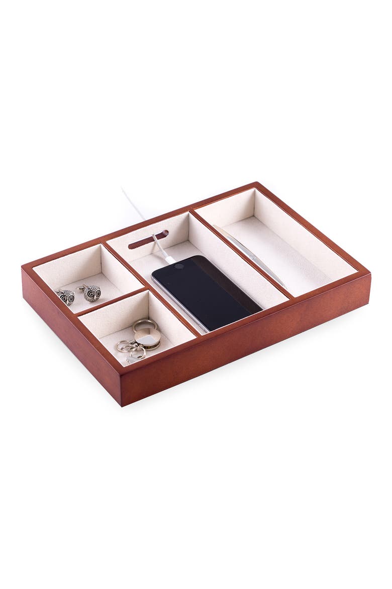 Cherry Wood Open Valet, Alternate, color, BROWN