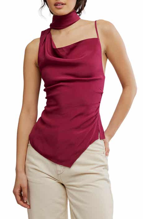 Free People True To You Sleeveless Tie Neck Top