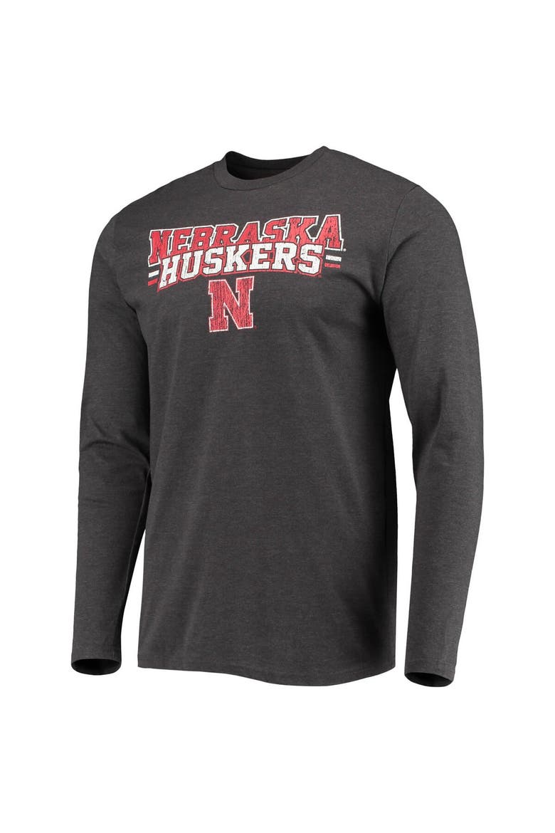 Men's Concepts Sport Scarlet/Heathered Charcoal Nebraska Huskers Meter Long Sleeve T-Shirt & Pants Sleep Set, Alternate, color, Scarlet