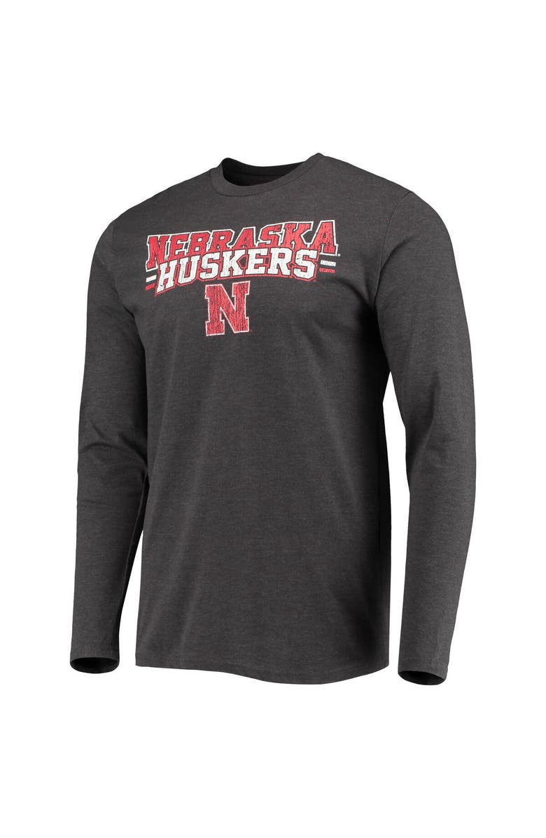 CONCEPTS SPORT Men's Concepts Sport Scarlet/Heathered Charcoal Nebraska Huskers Meter Long Sleeve T-Shirt & Pants Sleep Set, Alternate, color, Scarlet
