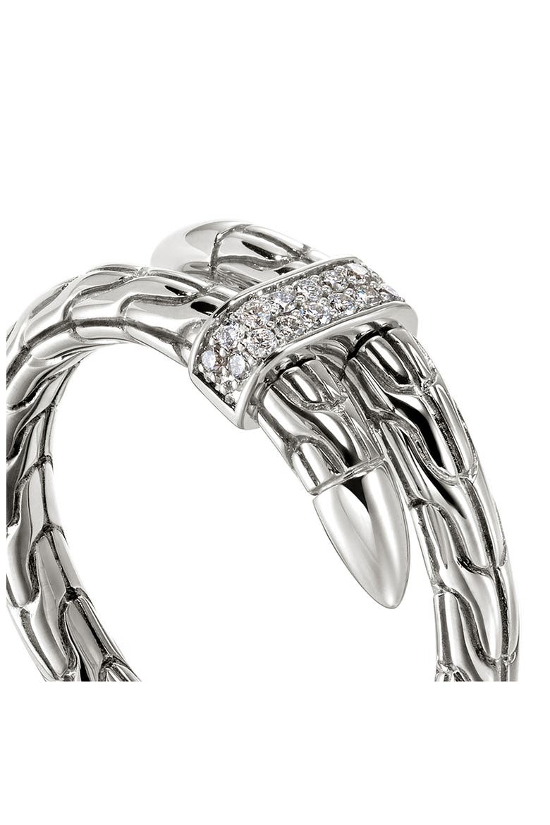 Spear Wrap Ring, Diamonds, Alternate, color, STERLING SILVER