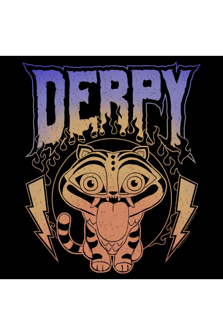 Mens KPop Demon Hunters Mythic Lightning Derpy Lightweight Hoodie, Alternate, color, Black