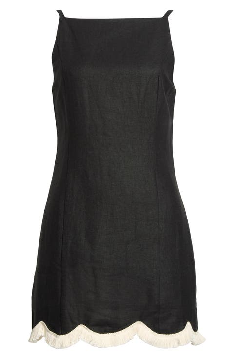 Encore Fray Scallop Hem Minidress