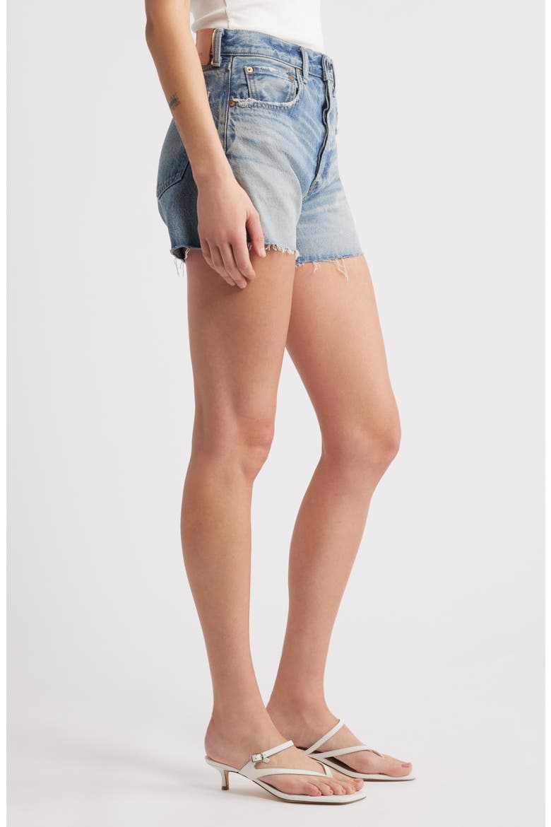 Bayville High Waist Cutoff Denim Shorts, Alternate, color, BLUE