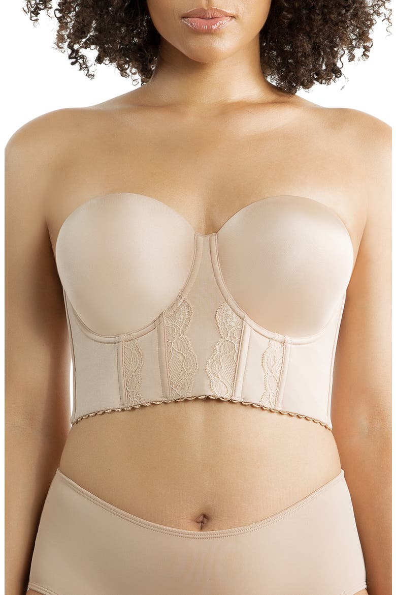 Elissa Full Busted Strapless Bustier, Main, color, EUROPEAN NUDE