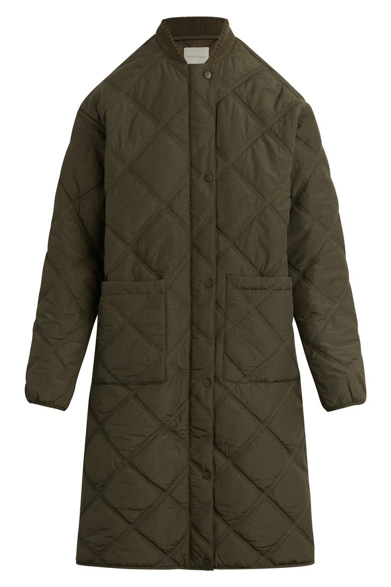 The Walk in the Park Cotton Blend Quilted Jacket, Alternate, color, DARK OLIVE