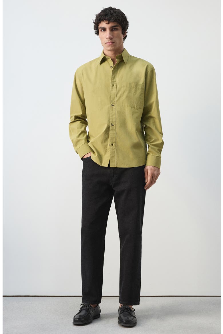 Relaxed Fit Button-Up Shirt, Alternate, color, OLIVE GREEN