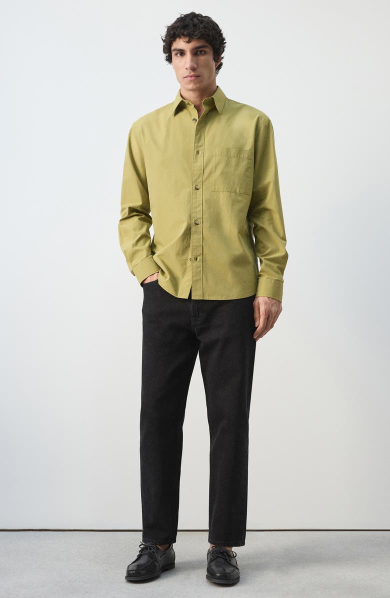 MANGO Relaxed Fit Button-Up Shirt, Alternate, color, Olive Green