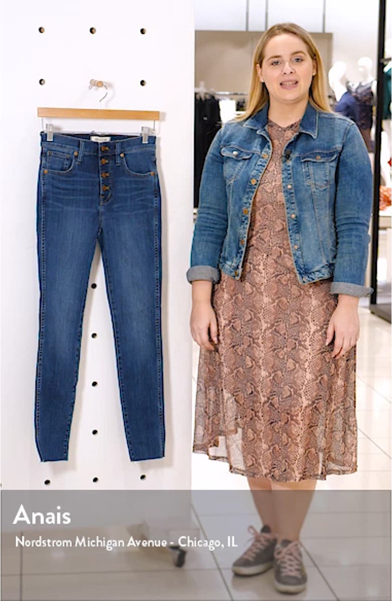 Button Front 10-Inch High Rise Skinny Jeans, sales video thumbnail