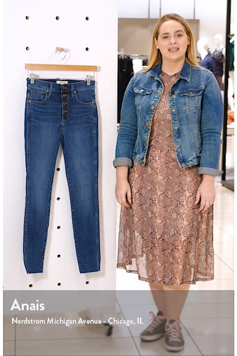 Button Front 10-Inch High Rise Skinny Jeans video