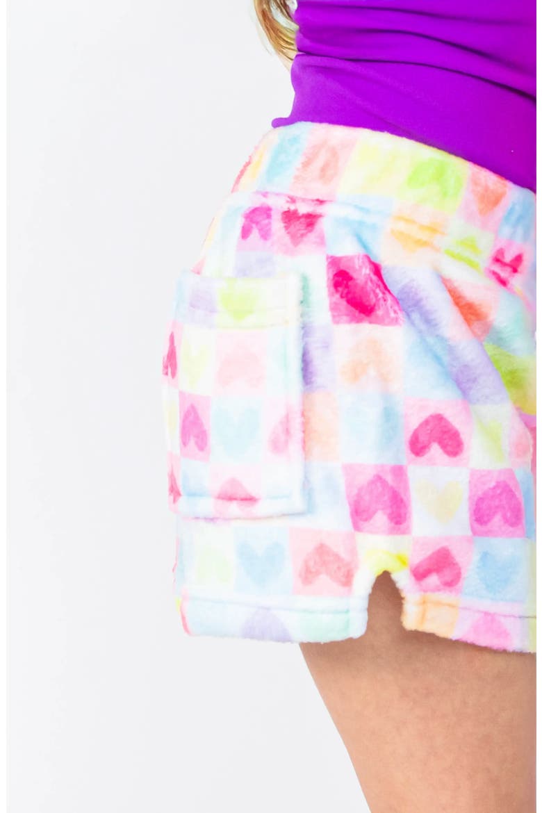Love More Plush Lounge Shorts, Alternate, color, Multicolor