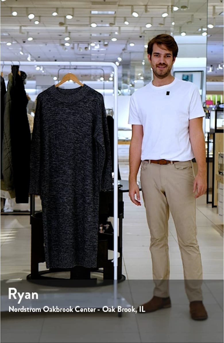 Long Sleeve Marled Wool Blend Sweater Dress, sales video thumbnail