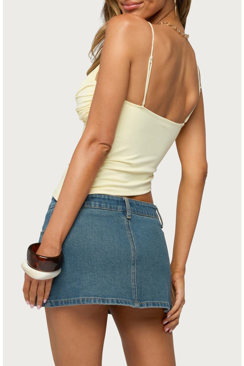 Nealie Gathered Asymmetric Crop Top, Alternate, color, LIGHT-YELLOW