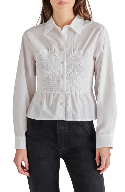 Marisol Smock Detail Cotton Button-Up Shirt