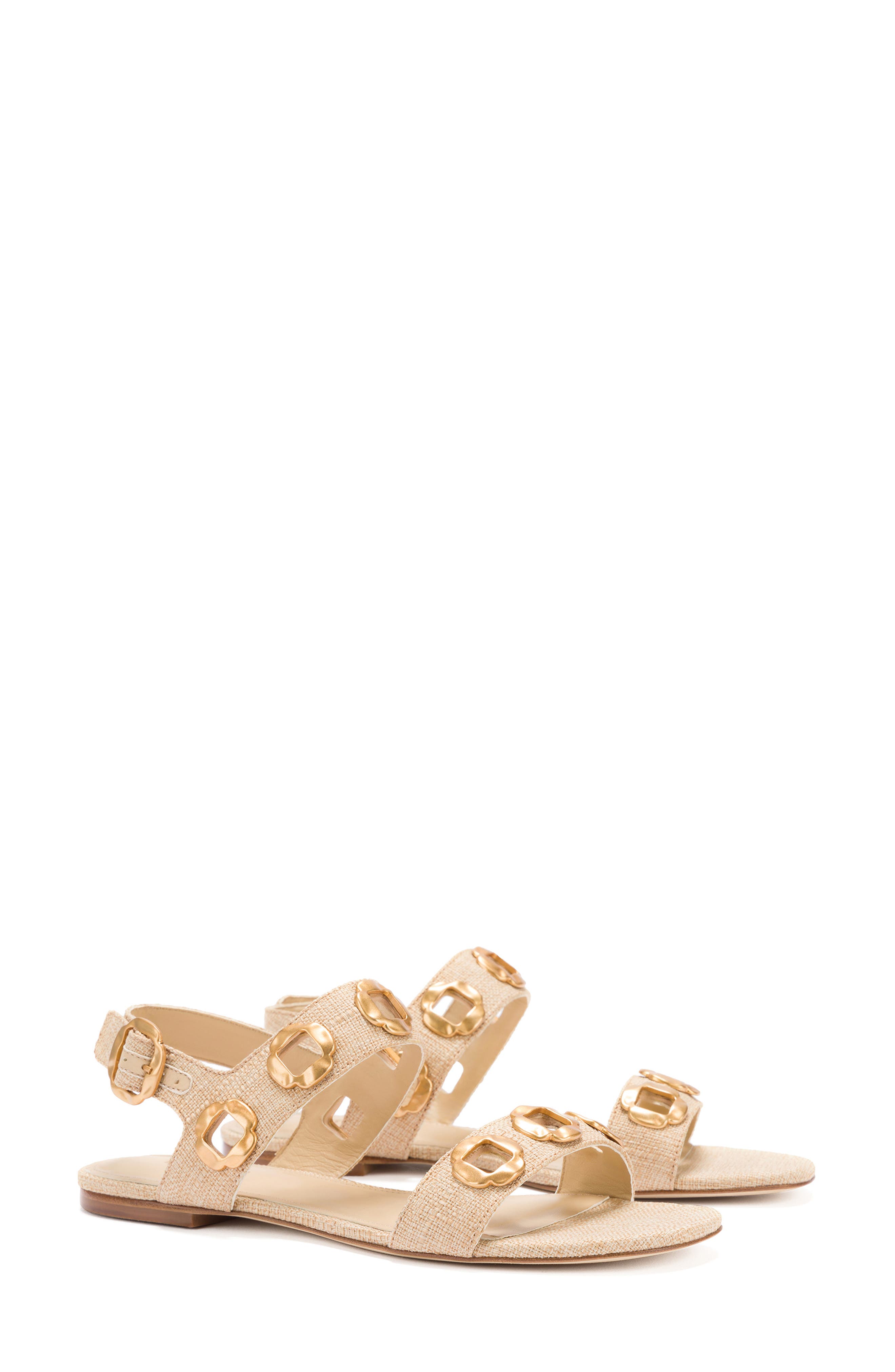 Milan Flat Sandal, Main, color, BEIGE