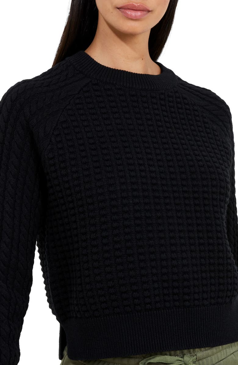 French Connection Mozart Mixed Stitch Cotton Sweater, Alternate, color,