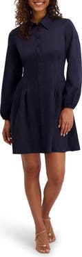Kensie Faux Suede Long Sleeve Shirtdress