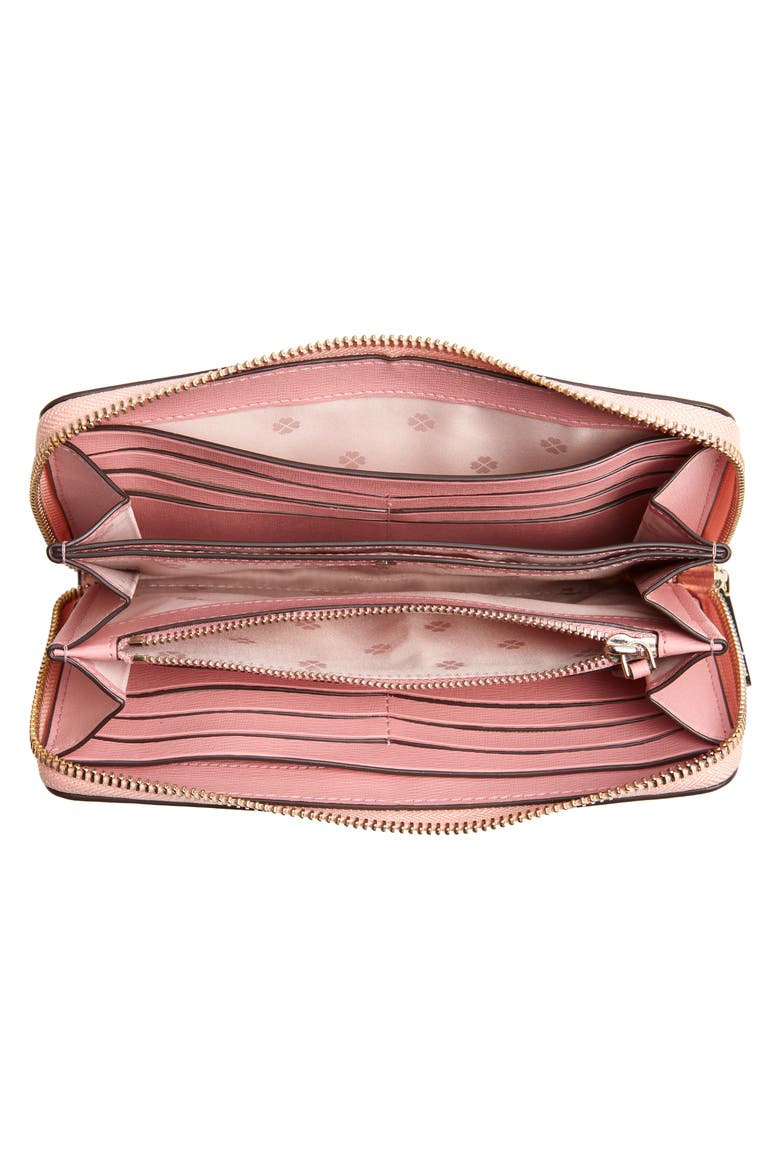 spencer falling flower zip around leather continental wallet, Alternate, color, PINK MULTI