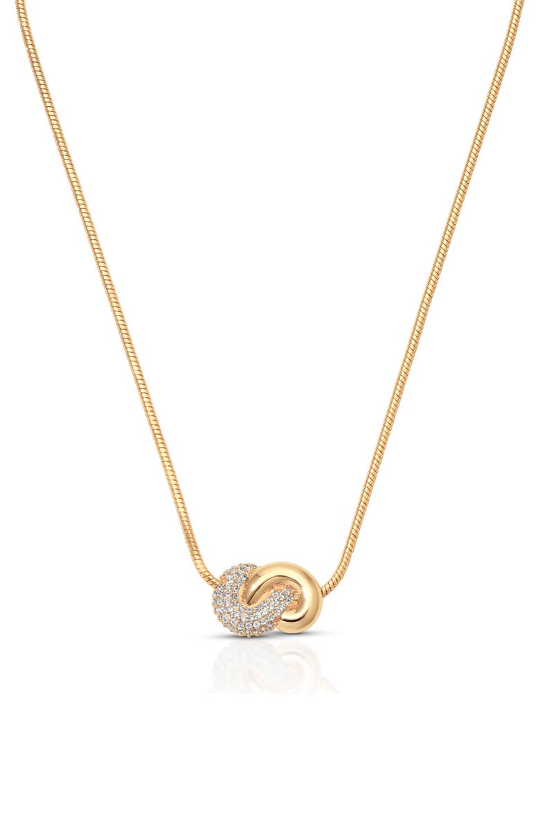 Ettika Love Me Knot Pendant Necklace, Main, color, Gold