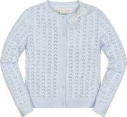 Hope & Henry Baby Girls' Organic Pointelle Bow Cardigan, Infant