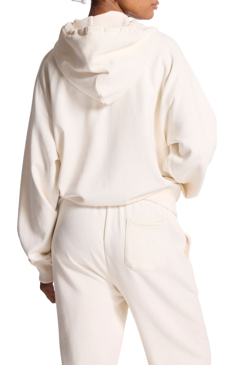 Embroidered Logo Terry Hoodie, Alternate, color, GARDENIA