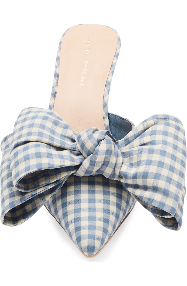 Loeffler Randall Margot Bow Mule, Alternate, color, Blue Gingham
