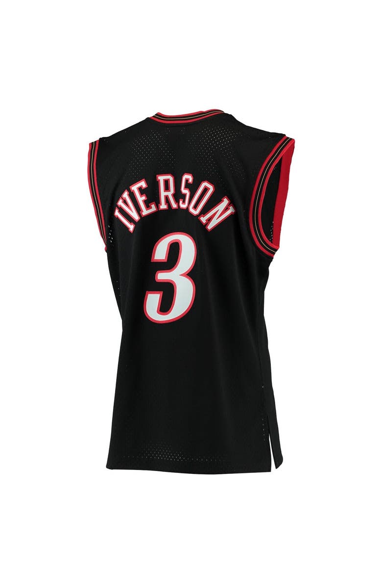 Men's Mitchell & Ness Allen Iverson Black Philadelphia 76ers 2000/01 Hardwood Classics Swingman Jersey, Alternate, color, Black