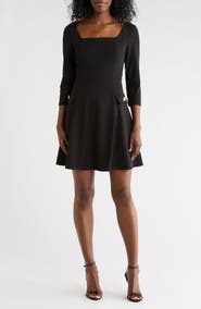 Eliza J Long Sleeve Fit & Flare Dress